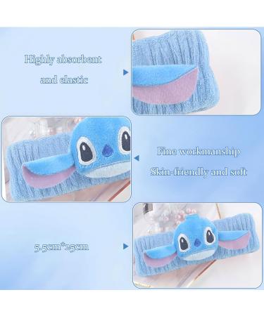 Stitch Ear Hairlace Stitch Facial Headband Stitch Make up Hair Band Stitch Coral Fleece Facial Hair Band for Washing Face Shower Sports Beauty (Style 2) - Buy Online on GoSupps.com