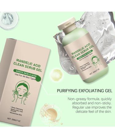 Mandelic Acid Exfoliating Gel Scrub for Face & Body Purifying Pore Refining Peeling Gel Deep Cleansing Moisturizing & Brightening Reduces Blackheads & Uneven Texture for All Skin Types 7Oz - Buy Online on GoSupps.com