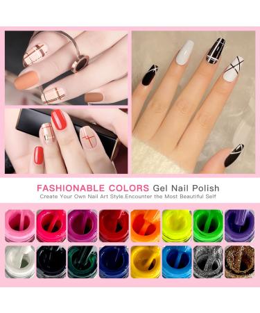 Techsliker Gel Nail Art Polish Set - 16 Long-Lasting Chip Resistant Colors for Salon-Quality Manicures At Home - Buy Online on GoSupps.com
