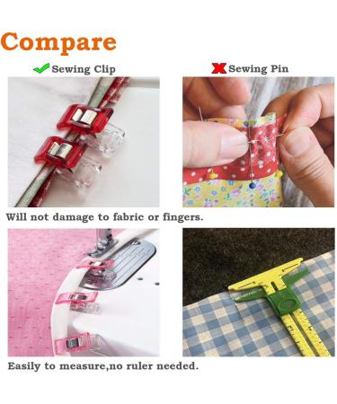 BigTeddy 100pcs Sewing Clips for Quilting & Binding Hem - Assorted Colors Set with Case | Multipurpose Sewing Tools - Buy Online on GoSupps.com