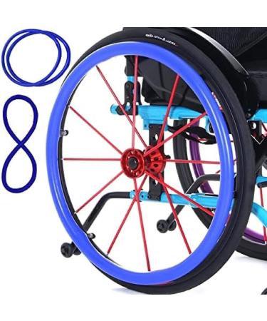 Wheelchair Handrim Covers 1 Pair Wheelchair Wheel Rim Covers 22/24 Inch Silicone Wear-Resistant Wheelchair Wheel Rim Covers Rear Wheel Ring Protection Cover (Color : 001 Size : 24in) 24in 001