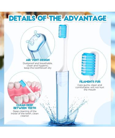 Buy Nuen 2-Piece Portable Soft Travel Toothbrush Set - Foldable Camping Toothbrush with Soft Bristles & Toothpastes for Kids & Adults - Blue Case - Buy Online on GoSupps.com