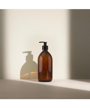 Kuishi 500ml Amber Glass Pump Dispenser Bottle - Refillable BPA-Free Soap Dispenser | Eco-Friendly & Reduces Plastic Waste - Buy Online on GoSupps.com