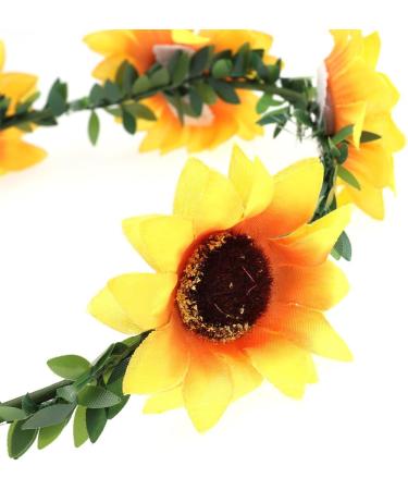Frcolor Sunflower Headband Floral Flower Crown Hair Band Hair Wreath Headpiece (Garland) - Buy Online on GoSupps.com