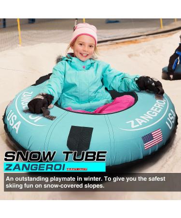 47 inch Heavy Duty Snow Tube for Kids and Adults - Inflatable Sled with Cover | Light Blue - Buy Online on GoSupps.com
