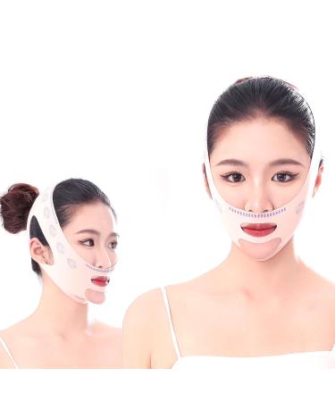 OHYER 2 Pieces Face Lifting Bandage Face Lifting Tape Facial Slimming Lift Up Belt Reduces Chin for Face V-Shaped Facial Firming Reusable Facial Bandage