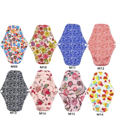 Set of 5 Reusable Menstrual Pads | Washable Cloth Period Towels | Mama Cloth Pads for Mother & Aunt | Eco-Friendly Printed Menstrual Pads - Buy Online on GoSupps.com