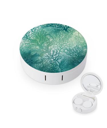 Contact Lens Case Green Sea Blue Seaweed Portable Travel Contact Lens Box Contact Lens Storage Box