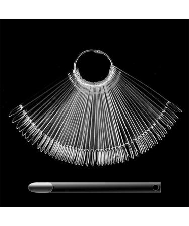 Rnitle Transparent Nail Swatches Sticks 50 Pieces Nail Swatches ail Swatch Sticks Fan-shaped Nail Polish Display Board Nail Art Tips Practice Sticks Nail Colour Display Clear