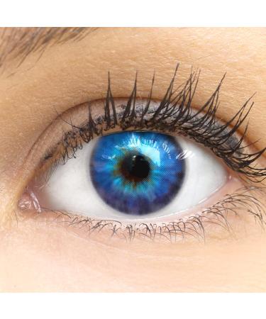 Glamlens contact lenses colored with starch Color Cagliari Blue Monthly lenses soft lenses soft hydrogel 2 pieces of color lens + lens container natural colors (blue) -1.50 dioptries 8.6 millimeters 2.0 - Buy Online on GoSupps.com