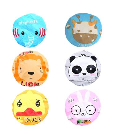 Shower hoods for women waterproof reusable shower hood elastic waterproof shower hood cook cartoon nice shower hood for men women and children 6 pieces different animal prints - Buy Online on GoSupps.com