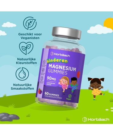Horbaach Magnesium Citrate Gummies Kids with Vitamin C 60 Vegan Gummies 2 Month Supply Alternative to Capsules and Tablets Horbach - Buy Online on GoSupps.com