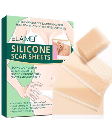 Silicone Scar Removal Sheets Removal Sheets for Scars Caused by C-Section Surgery Burn Acne Keloid and Stretch Marks Works on Old & New Scars 4 Washable Reusable Scar Treatment Sheets 3 1.6