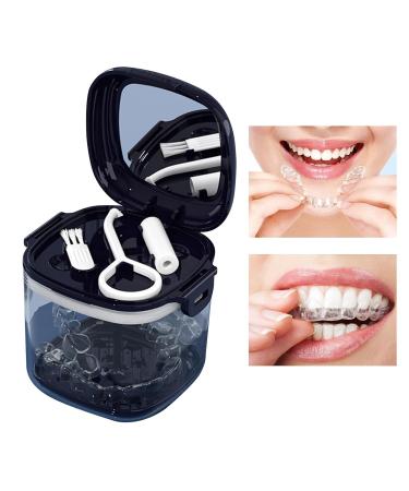 Buy Novent Storage Case - Hierarchical Hollowed-Out Holder with Mirror Brush | Mundsichtui Food Quality Transparent Travel Utensils for Oral Care - Sapphire Blue - Buy Online on GoSupps.com