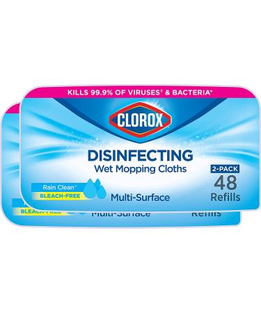 Clorox Disinfecting Wet Mopping Cloths Rain Clean - 48 Wet Refills (2 Pack) - Buy Online on GoSupps.com