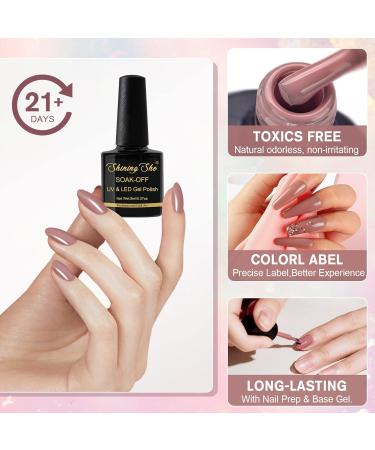 Shining She Gel Nail Polish Set - 6 Neutral Nude Colors - Soak-Off UV/LED Formula - Perfect Gift for Nail Art Enthusiasts - 8ML - Buy Online on GoSupps.com