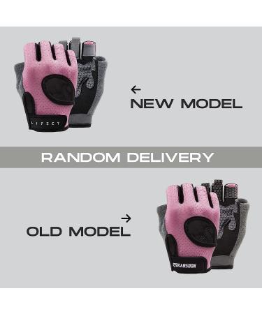 LIFECT Essential Breathable Workout Gloves - Fingerless Gym Gloves for Powerlifting - Pink Small Size - Men and Women - Buy Online on GoSupps.com