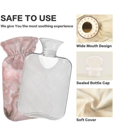 Hot Water Bottle 2L with Cover - Rose Gold Marble Pink | Pain Relief Hand & Feet Warmer for Winter - Buy Online on GoSupps.com