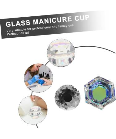 Ipetboom Nail Art Acrylic Bowl Nail Art Crystal Cup Nail Removal White Crystal Quartet Nail Art Liquid Cup - Buy Online on GoSupps.com