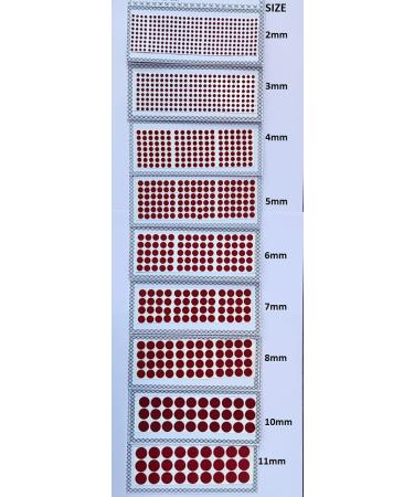 Deep Red Maroon Velvet Set of 9 Cards Indian Bindi for Women - Adhesive Body Jewelry & Tattoo Stickers for Bridal Forehead, Belly Decor & Crafts - Buy Online on GoSupps.com