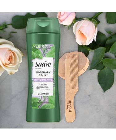Rosemary Mint Shampoo - Sulfate-Free Gentle for Color-Treated Hair | Pack of 6 with Moofin Wooden Comb - 12.6 fl oz - Buy Online on GoSupps.com