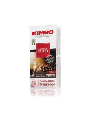 Kimbo Napoli Coffee Capsules - Compatible with Nespresso - 100 Capsules (10 Packs of 10) - Premium Italian Coffee for a Perfect Brew - Buy Online on GoSupps.com