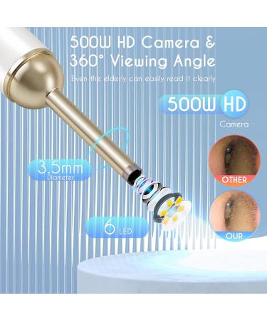 Upmore Ear Wax Removal Tool with Camera- HD Otoscope & LED Light for iOS Android- White - Buy Online on GoSupps.com