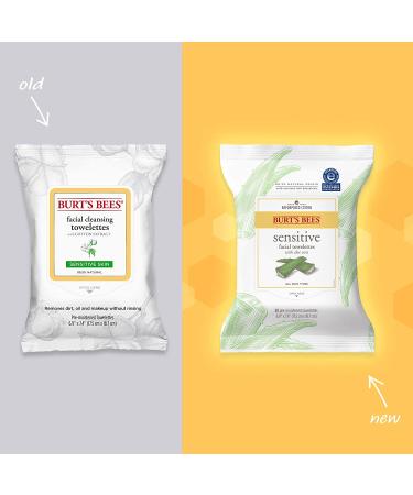 Burt's Bees Sensitive Facial Towelettes with Aloe Vera - 30 Pre-Moistened Wipes for Gentle Cleansing - Buy Online on GoSupps.com
