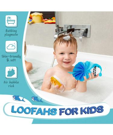 Cute Cartoon Bubble Bath Loofahs for Kids - 2 Pcs Body Scrubber Sponges - Buy Online on GoSupps.com