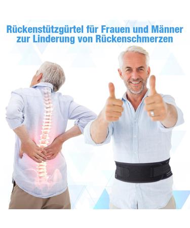 Utoo Back Support Belt for Sciatica Pain Relief - Lumbar Brace for Men & Women Breathable & Stretchy Size S (23-31) Black - Buy Online on GoSupps.com