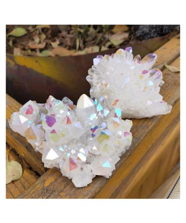 Crystal Cluster Natural Aura Angel Quartz Cluster Plating Gemstone Cluster fengshui ZJGIDTEM