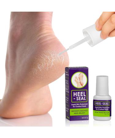 Heel-Seal Liquid Skin Protectant for Cracked Heels - Foot Repair & Care Treatment | Callus, Blister, and Cracked Feet Relief | 0.17oz 1-Pack with Applicator and Buffer - Buy Online on GoSupps.com