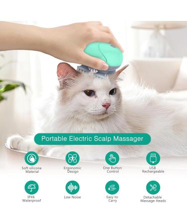 ORIA Wireless Electrical Head & Pet Massage Device - Scalp & Full Body Relaxation USB Charging 5 Modes 4 Heads IPX6 Waterproof - Green - Buy Online on GoSupps.com