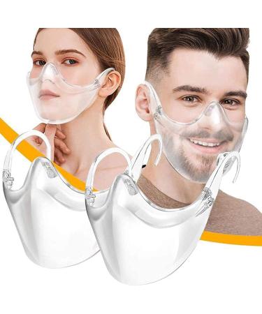 starze Clear Face S_hield 100 Percent Anti Fog Transparent Face Breathable Washable for Adults (2 Pcs Large Anti-fog)