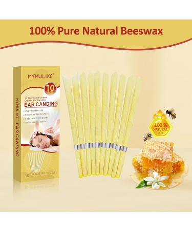 Organic Beeswax Ear Candles Set with Protective Disks - 10pcs - Buy Online on GoSupps.com