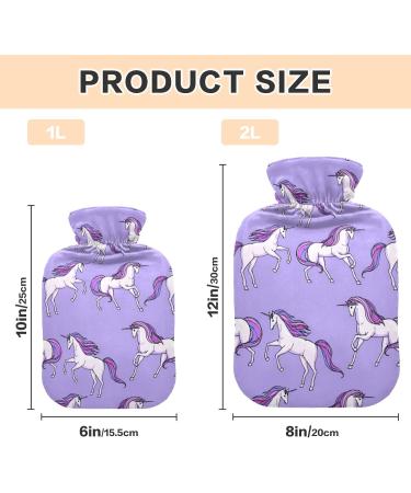 Purple Unicorn Children's Hot Water Bottle with Soft Cover - Warm Winter Relief for Bed Hands Neck & Shoulders - 1L | International Shipping - Buy Online on GoSupps.com
