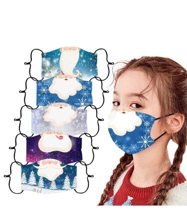1/5/10PCS Children Christmas Adjustable Comfortable elastic earloop Washable Reusable Breathable with Filters Face_Mask