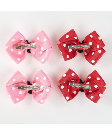 4 Inch Polka Dot Mouse Ears Hair Bow Clips for Toddler Girls - Birthday Gift and Dress Up Accessories - Buy Online on GoSupps.com