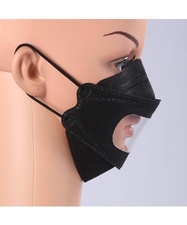 Wangely 10-Pack Adult Disposable Mouth Protection with Transparent Window | 4-Layer High Filtration | Breathable Anti-Fog Mask for Deaf/Hard of Hearing | Black - Buy Online on GoSupps.com