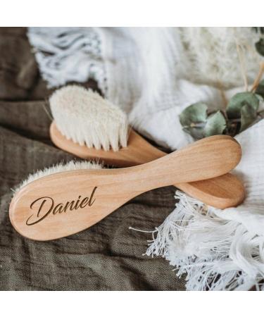 Personalized baby hairbrushes custom engraving name wood newborn hair brush comb brush brush natural goat bristles big birth/baptism/birthday baby shower gifts