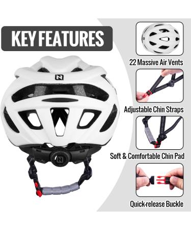 NHH Adult Bike Helmet - Lightweight CPSC-Compliant Cycling Helmet for Men and Women - Matte-White - Buy Online on GoSupps.com
