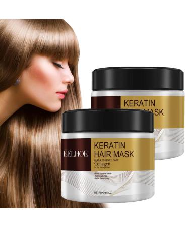 Collagen Hair Treatment Collagen Hair Mask Conditioning Argan Oil Hair Mask Keratin Hair Mask Collagen Treatment Deep Repair Conditioner Hair Masks for Dry Damaged Hair (2PCS)