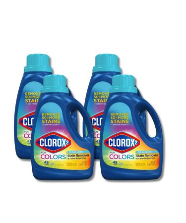 Colorox 2 for Colors Free Clear Laundry Additive 66 oz (Pack of 4) | Free & Clear Stain Remover Liquid Detergent | Color Brightener For Clothes
