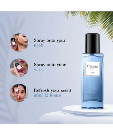 Ciccio Blue Premium Long Lasting Luxury Fragrance Eau De Perfume Spray For Men_Woody Aquatic Fresh_20 ML - Buy Online on GoSupps.com