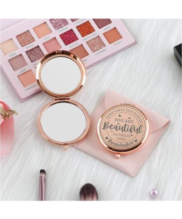 Rose Gold Travel Compact Mirror: Birthday & Inspirational Gifts for Women - Perfect for Christmas, Mother's Day, Graduation, Valentine's Day - Ideal for Mom, Sister, Daughter, Bestie - Buy Online on GoSupps.com