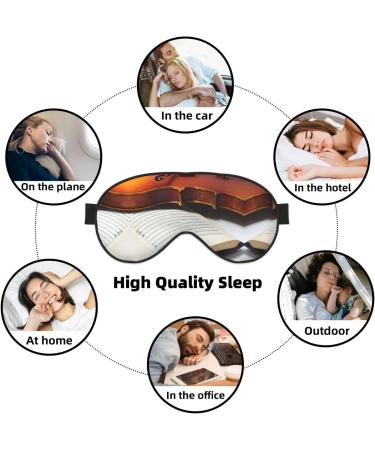 SSIMOO Violin Book Print Double-Sided Eye Mask - Soft Light Blocking Sleep Enhancer - Perfect for Better Sleep Quality - Buy Online on GoSupps.com