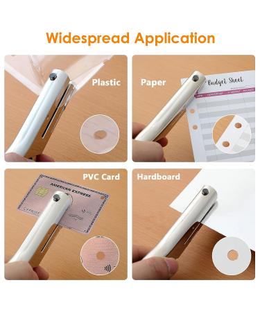 Hole Punch 2 Reach 1/4 inch Heavy Duty Single Paper Punch - Portable Hand Held Long Hole Punch for Paper, Cards, Plastic, Cardboard - Silver (1/4-6mm Hole) - Buy Online on GoSupps.com