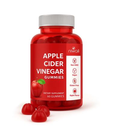NIWALI Apple Cider Vinegar Gummies - 60 Counts | Vitamin B9 B12 Beetroot Pomegranate | Support Immunity Digestion and Detox | The Mother - Gluten-Free Vegan Non-GMO