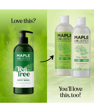 Tea Tree Oil Body Wash - Hydrating Shower Gel for Men & Women | Moisturizing Tea Tree Body Soap with Peppermint - 16 Fl Oz - Buy Online on GoSupps.com