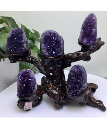 Natural Amethyst Cluster - Powerful deep Purple Crystals Geode from Uruguay - Polished Purple Amethyst Quartz Crystal Geode Druzy Home Decoration Gemstone Specimen 1.1lbsorless Crystal Cluster (Size 1.1-1.5lbs - Buy Online on GoSupps.com